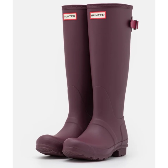 Hunter Shoes - Hunter Original Tall Matte Rain Boots in Chestnut Crust Hayes Burgundy